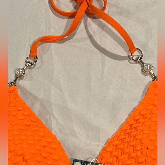 NWT Orange bikini with gold and pearl detailing. - Picture 6 of 6